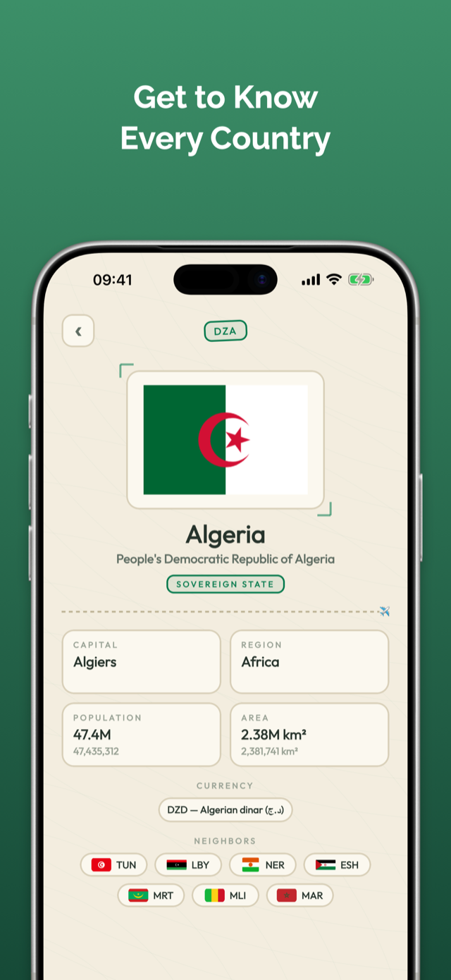 Countries screenshot