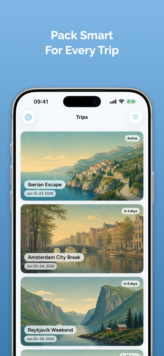 Valizio app screen